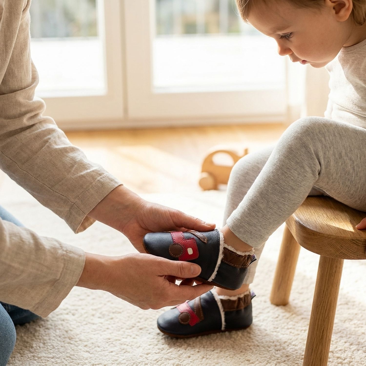 chaussons-bebe-cuir-souple-fourres-beau-comme-un-camion-avec-adulte-6