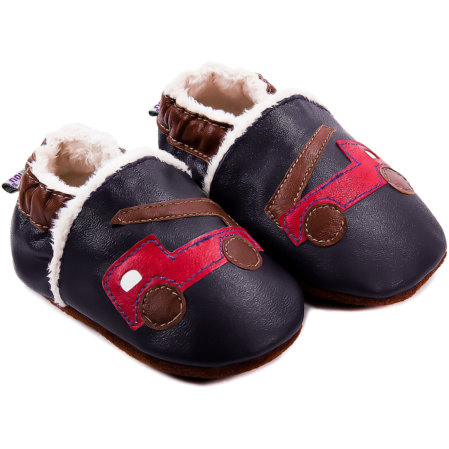 Chaussons bébé fourrés en cuir Beau comme un Camion