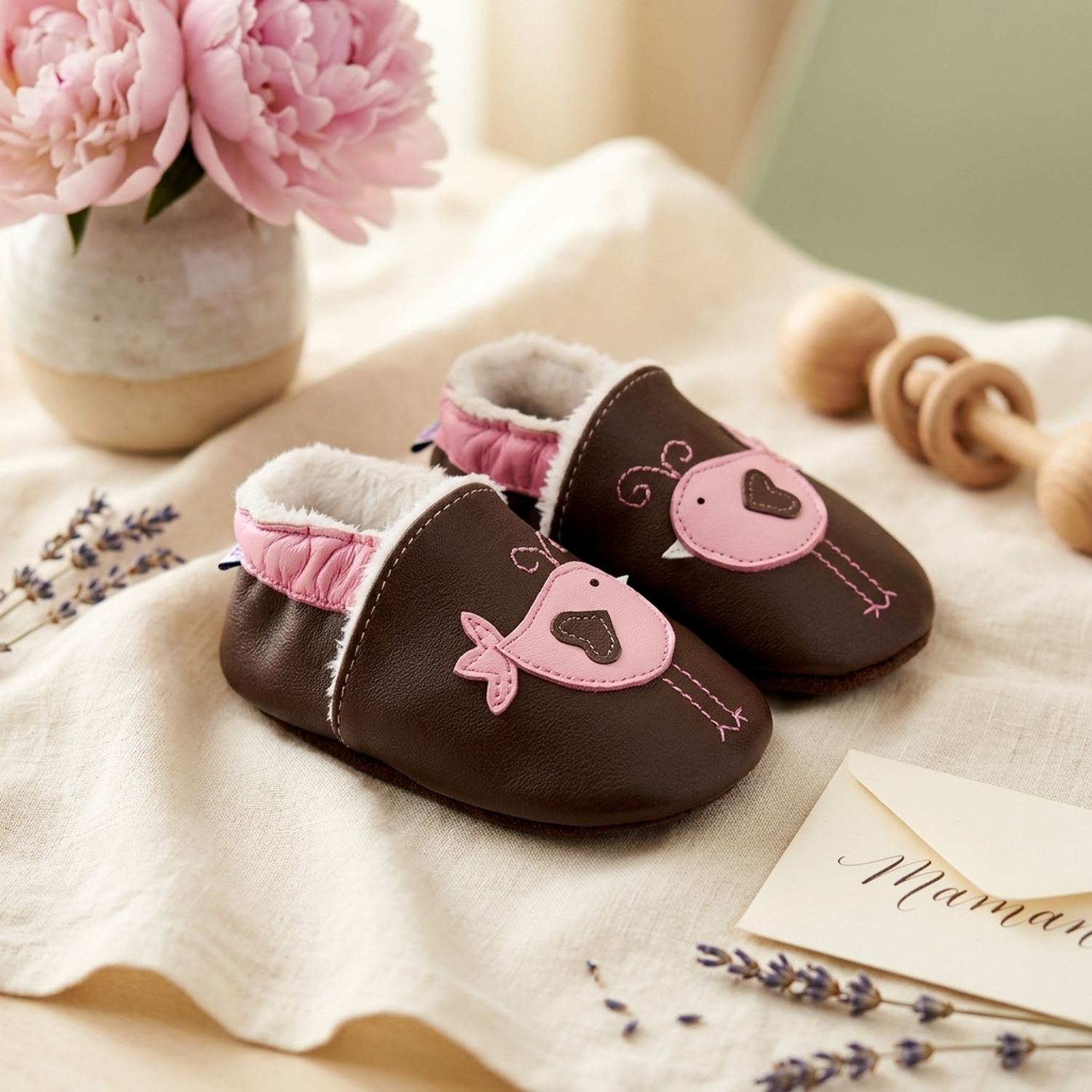chaussons-bebe-cuir-souple-fourres-nid-d-amour-mise-en-scene-fete-des-meres-4