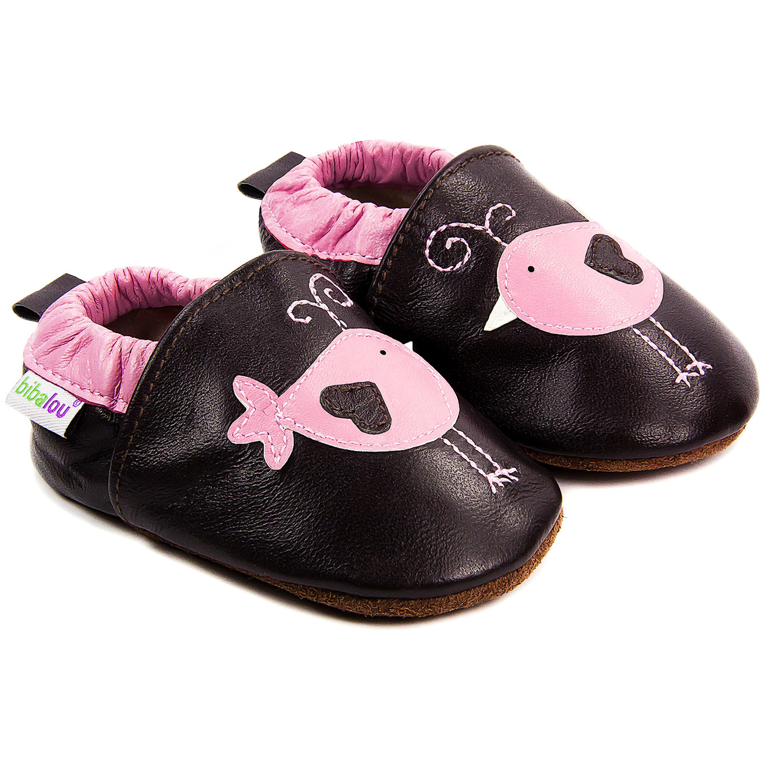 Chaussons bébé en cuir souple Nid d\'Amour