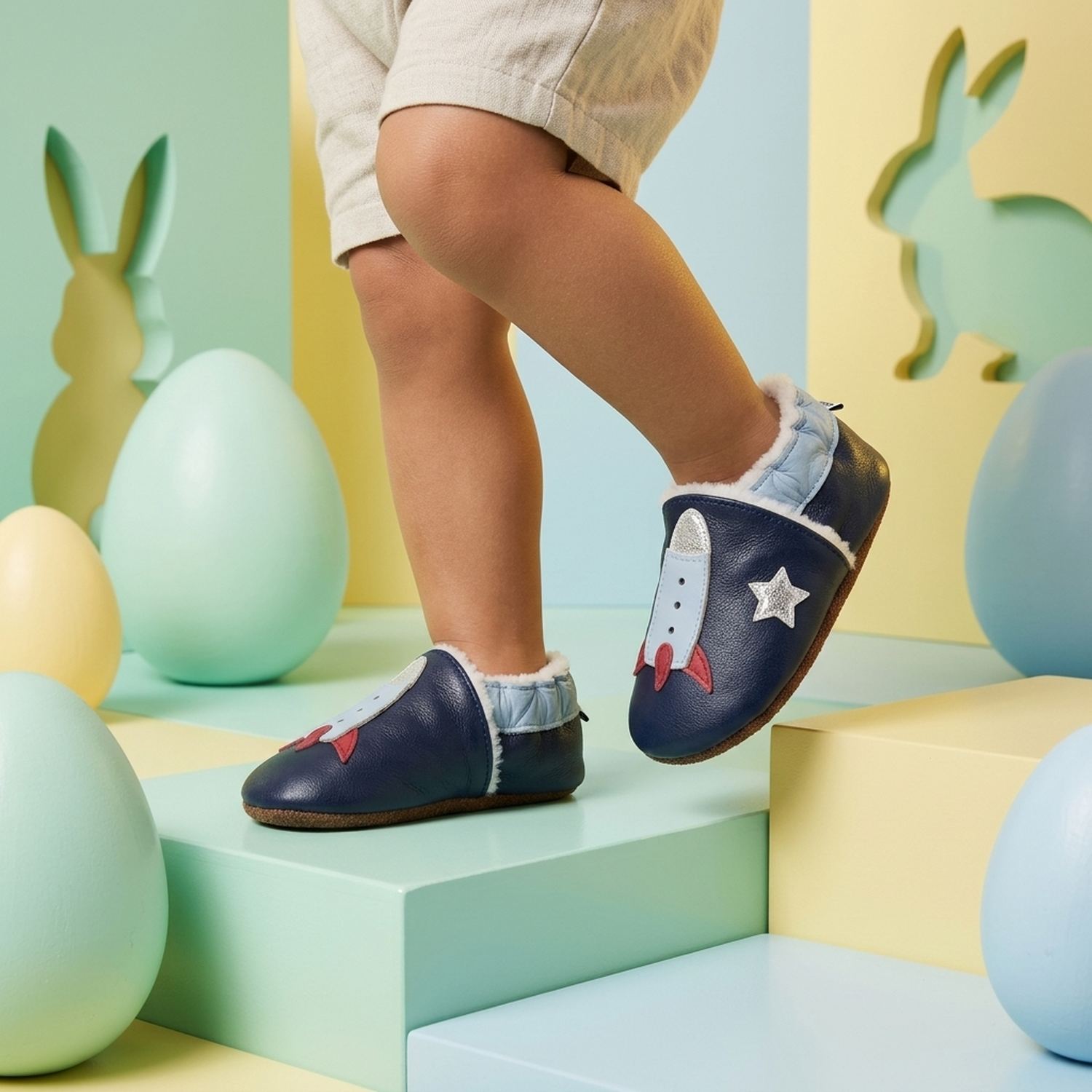 chaussons-bebe-cuir-souple-fourres-fusee-spatiale-mise-en-scene-paques-5
