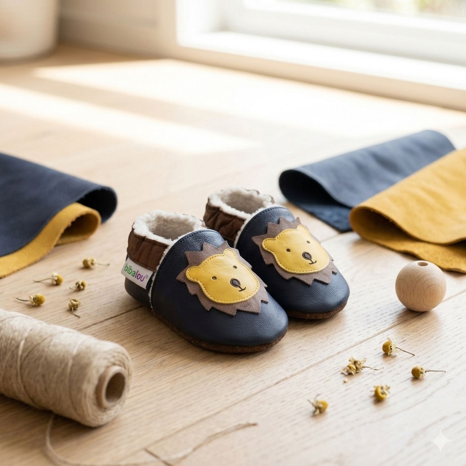 chaussons-bebe-cuir-souple-fourres-leon-le-lion-bleu-mise-en-scene-atelier-4