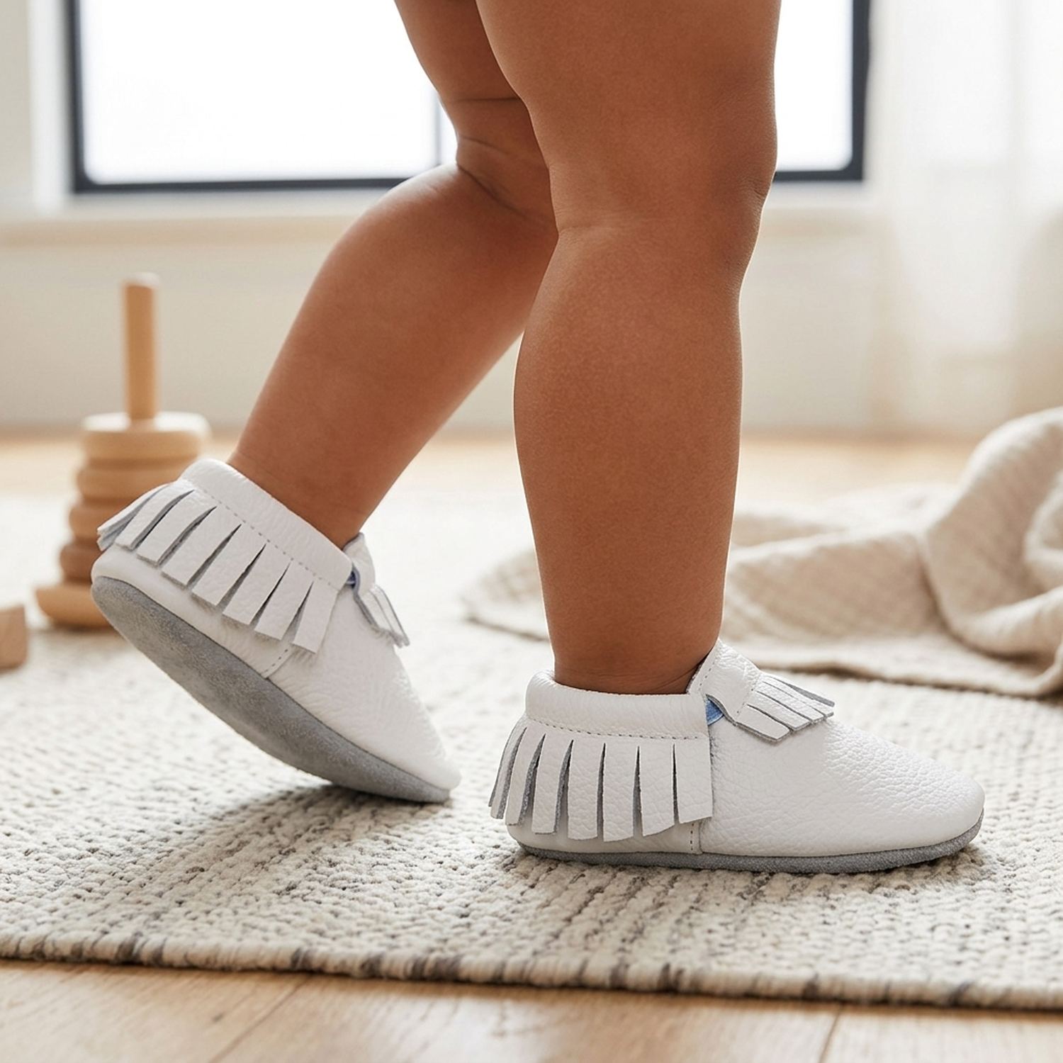 chaussons-bebe-cuir-souple-a-franges-blanc-portee-bebe-2