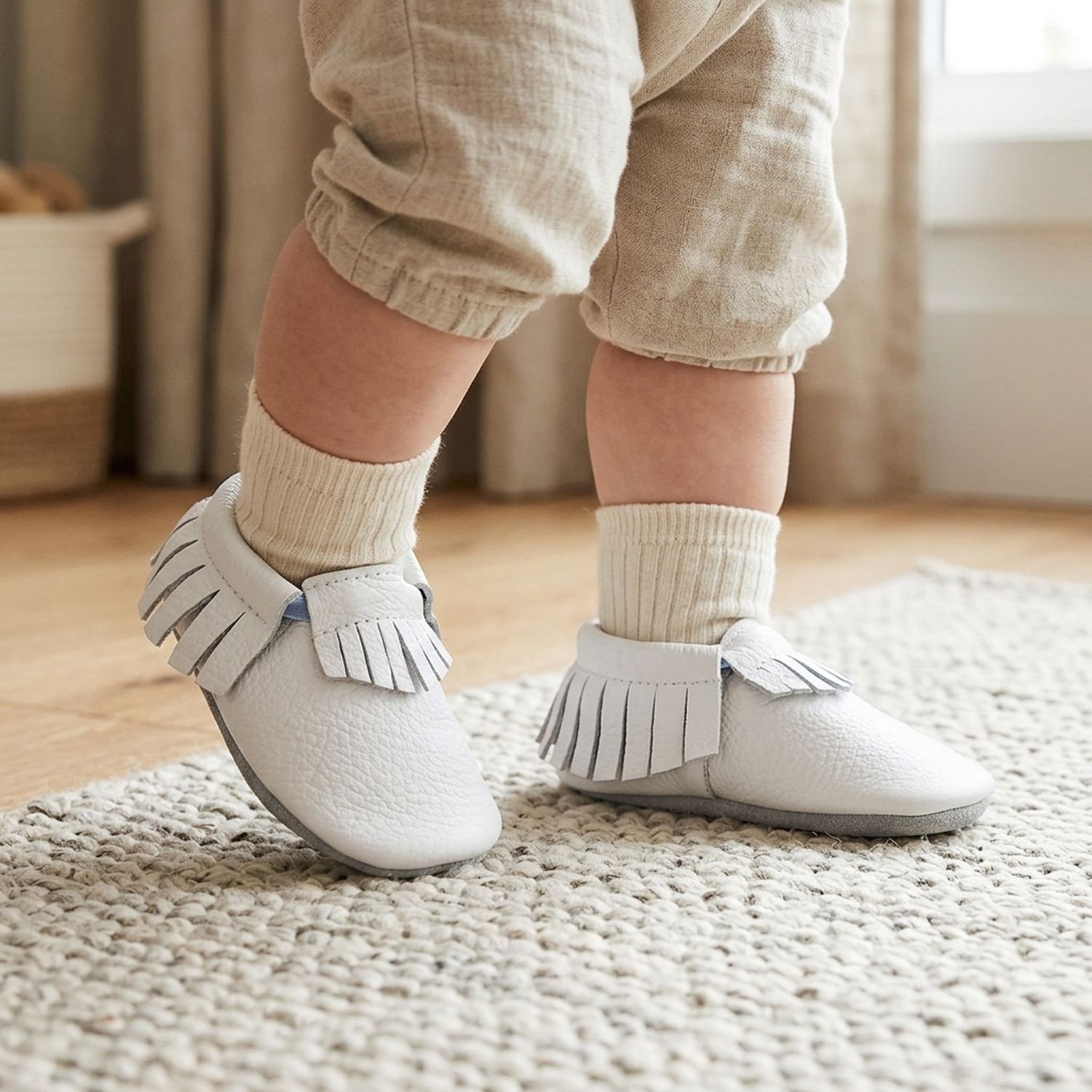 chaussons-bebe-cuir-souple-a-franges-blanc-portee-bebe-4