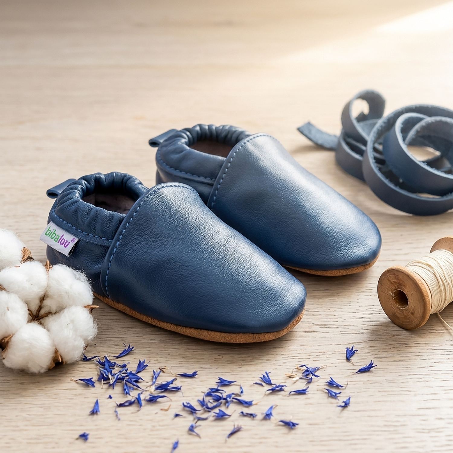chaussons-bebe-cuir-souple-unis-bleu-de-minuit-mise-en-scene-atelier-3