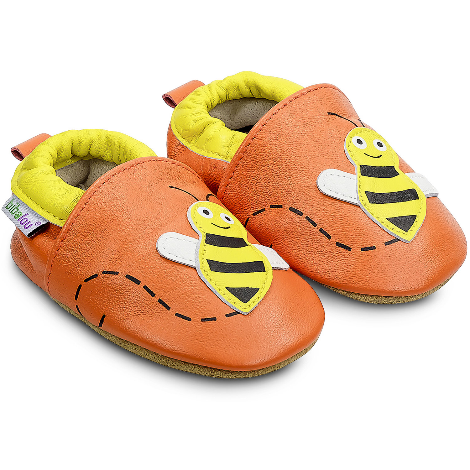 Chaussons bébé en cuir souple Mireille l\'Abeille