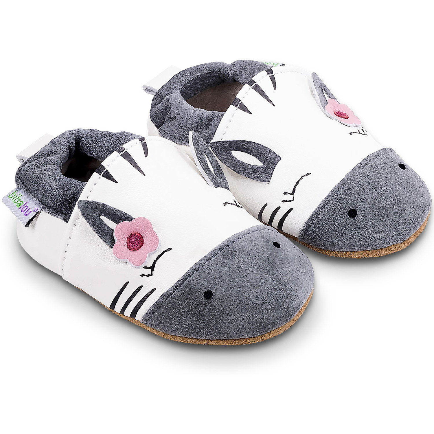 Chaussons bébé en cuir souple Eugénie la Zébresse