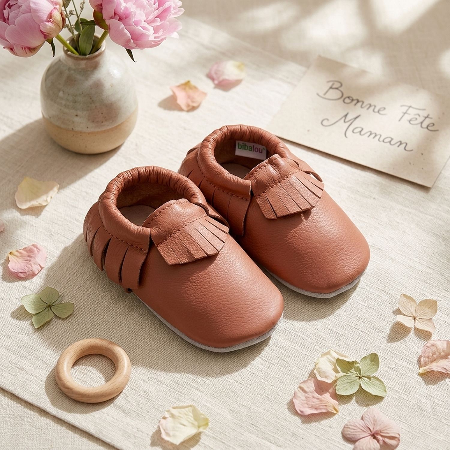 chaussons-bebe-cuir-souple-a-franges-uni-brun-mise-en-scene-fete-des-meres-6