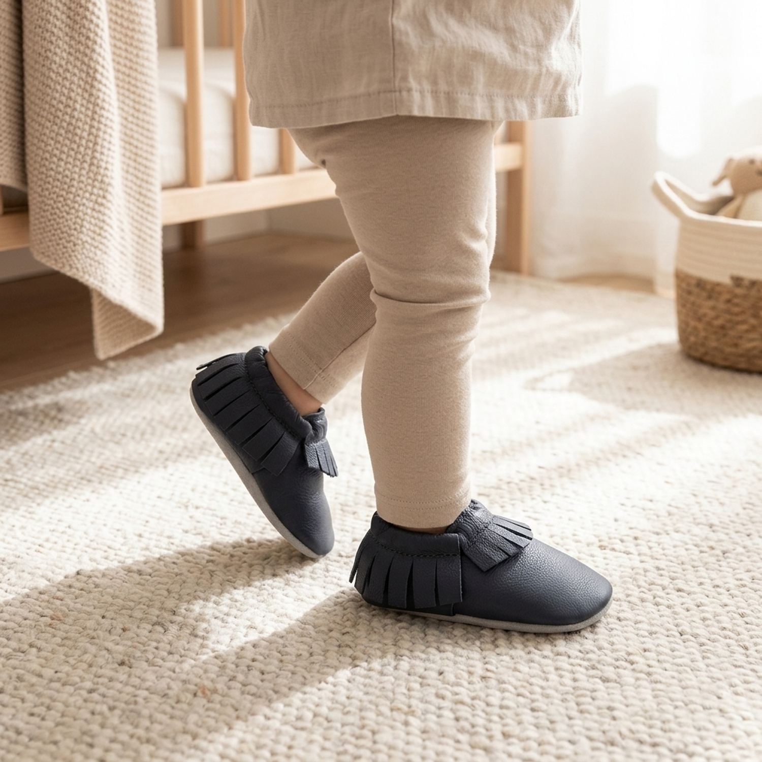 chaussons-bebe-cuir-souple-a-franges-uni-bleu-navy-portee-bebe-2