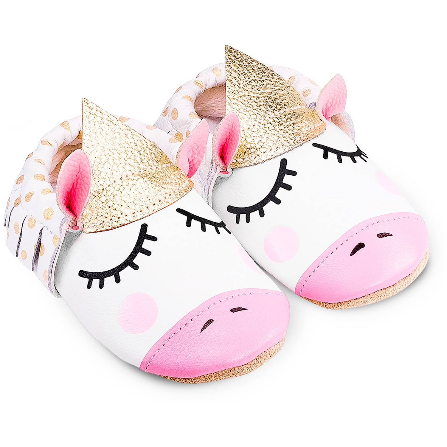 Chaussons fourrés à franges Princesse Licorne