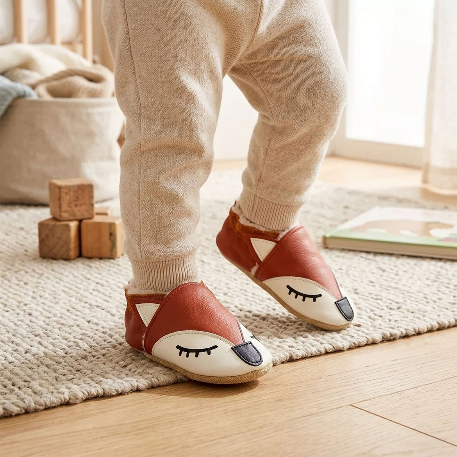 chaussons-bebe-cuir-souple-fourres-gaspard-le-renard-portee-bebe-2