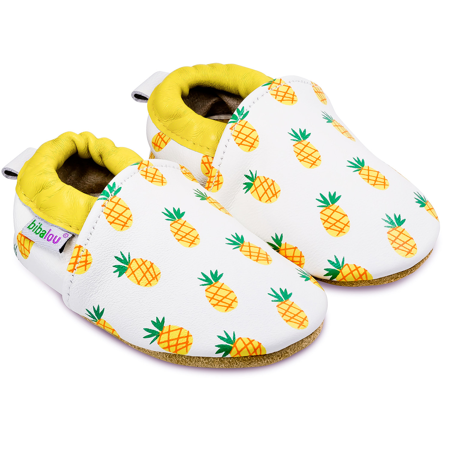 Chaussons bébé en cuir souple Imprimé Ananas