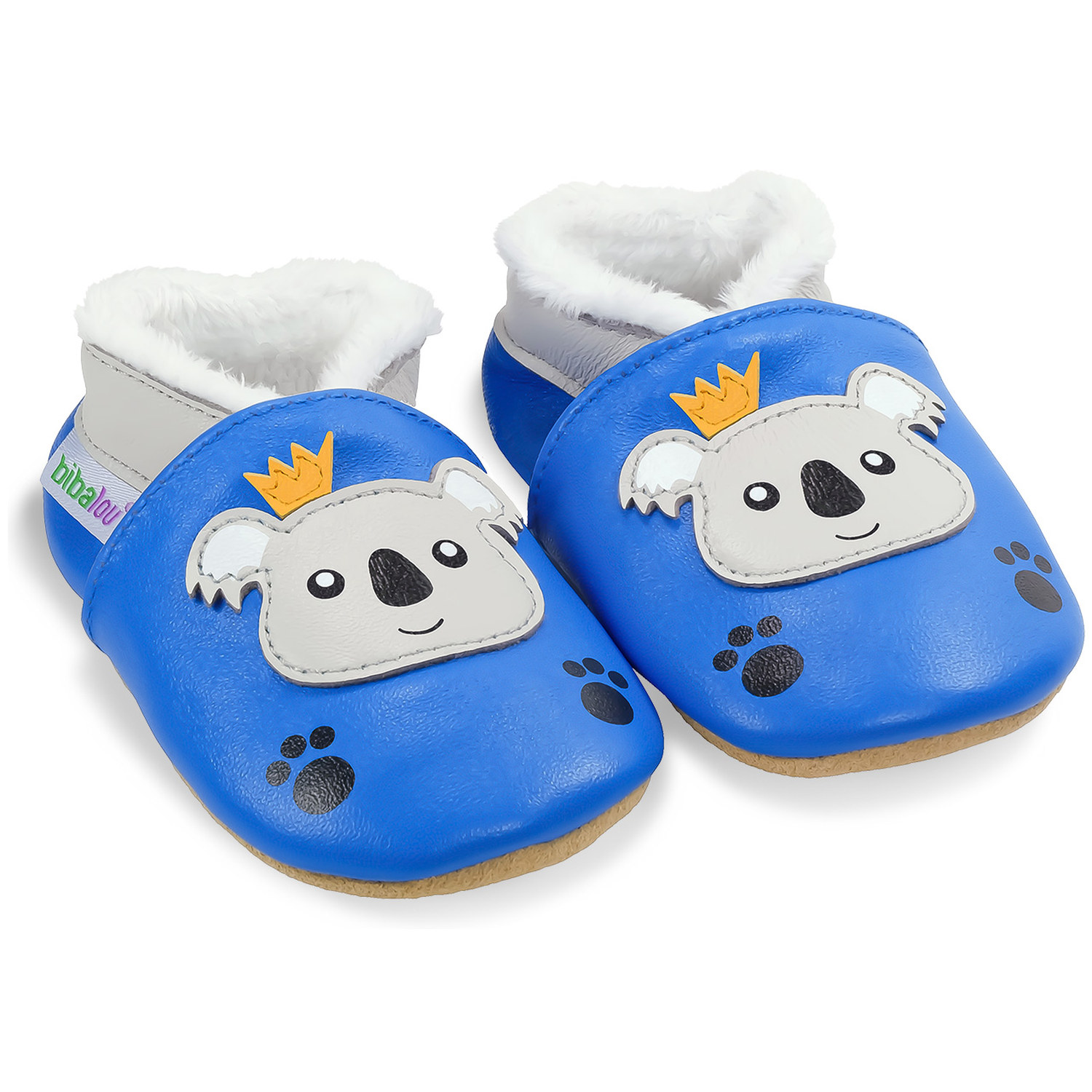 Chaussons fourrés en cuir souple Noa le Koala