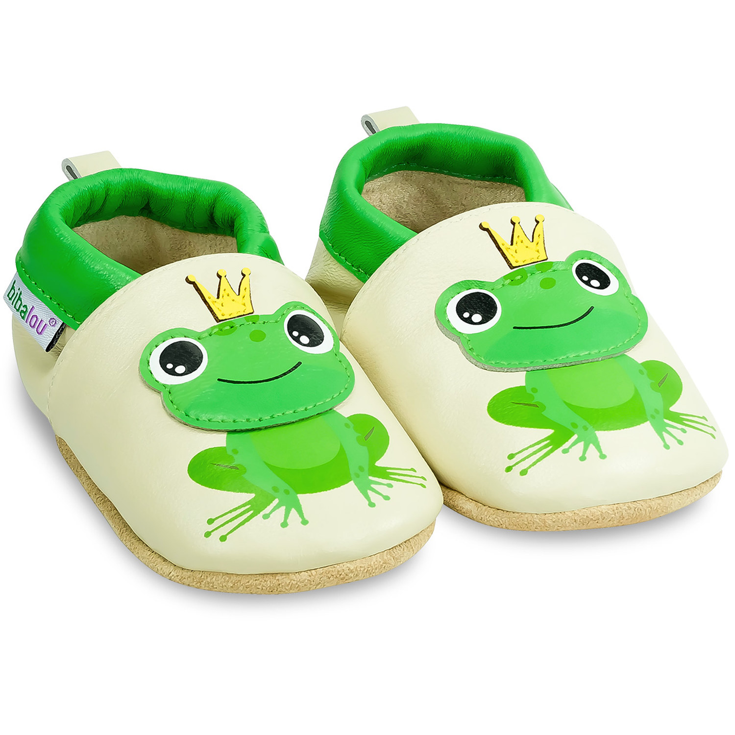Chaussons enfant en cuir souple Juliette la Rainette