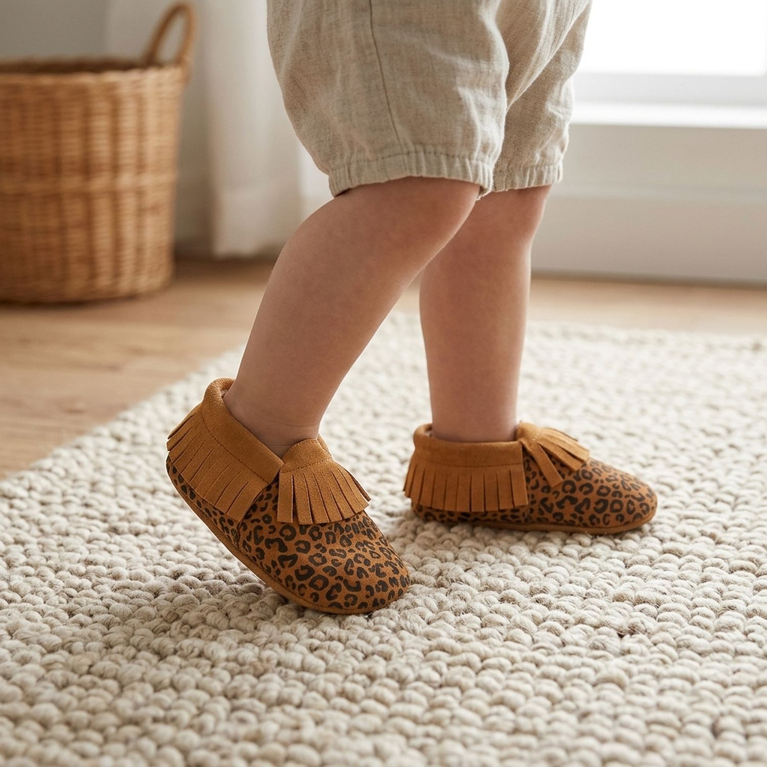 chaussons-bebe-cuir-souple-a-franges-nubuck-leopard-portee-bebe-2
