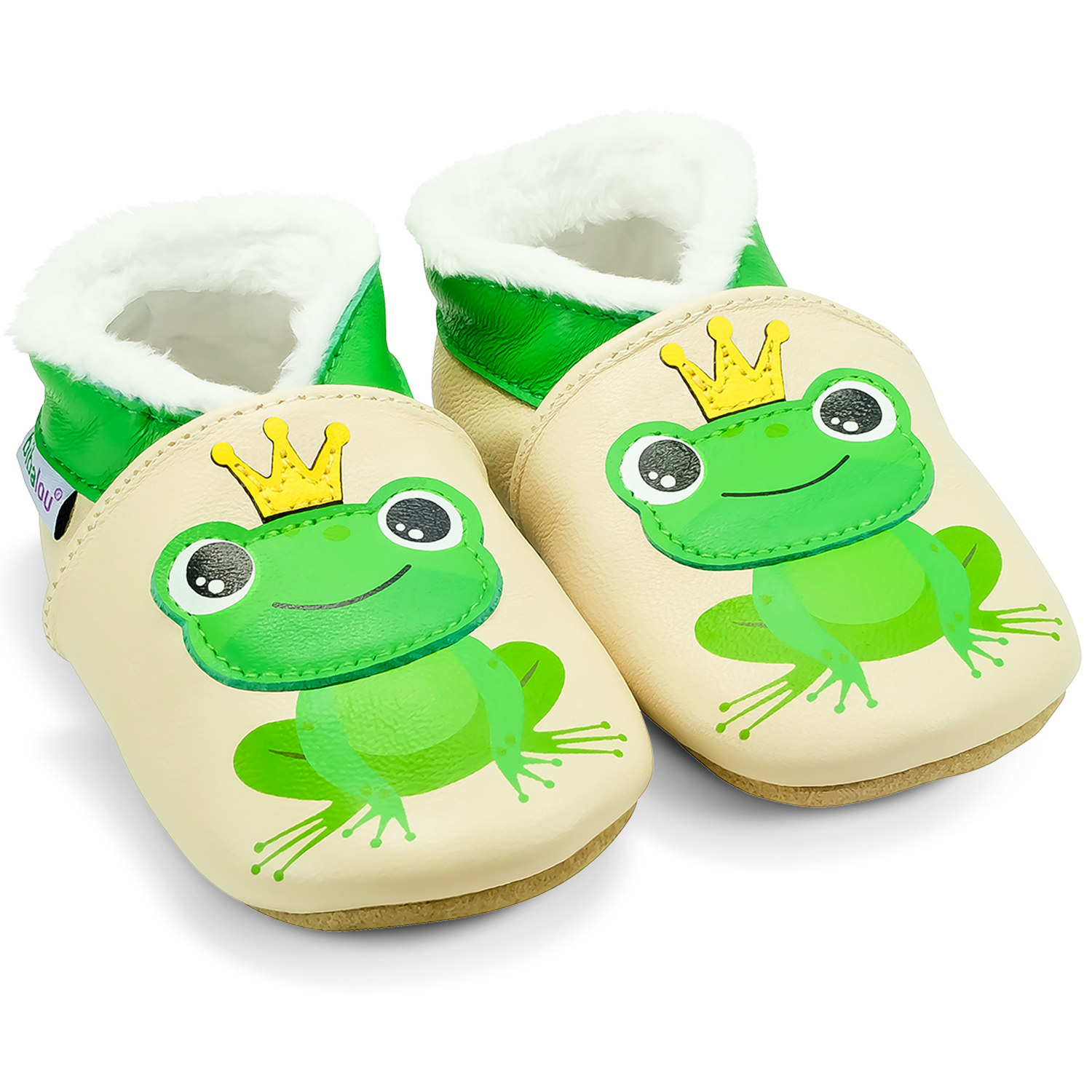 Chaussons fourrés en cuir souple Juliette la Rainette