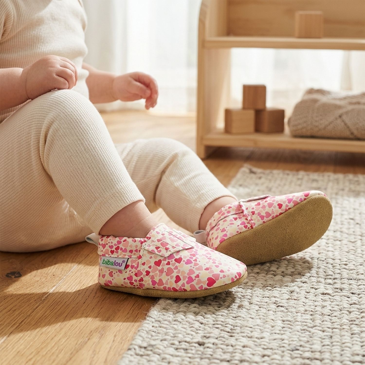 chaussons-bebe-cuir-souple-imprime-coeurs-portee-bebe-3