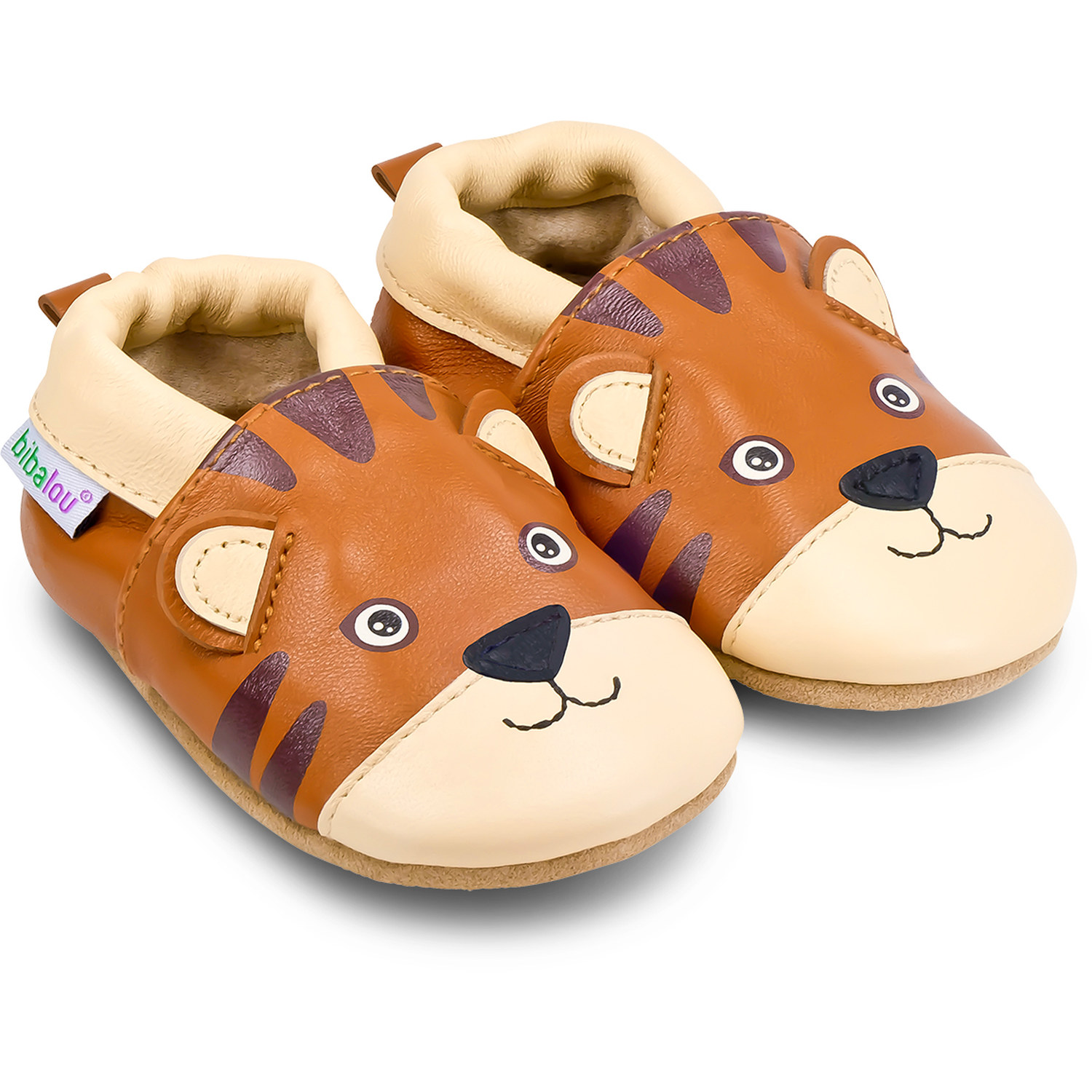Chaussons bébé en cuir souple Tigrou le Tigre