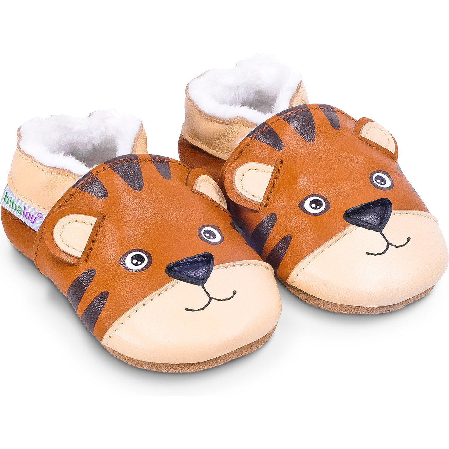 Chaussons fourrés en cuir souple Tigrou le Tigre