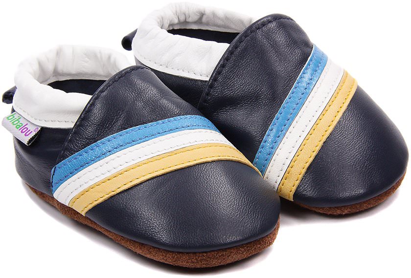 chaussons-bebe-m840-tricolore-bleu-face