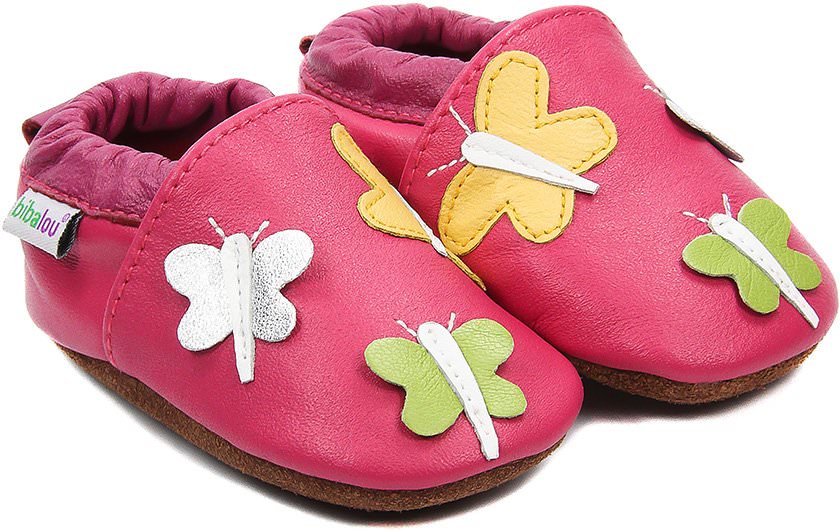 Chaussures Fille Cuir Noir Avec Fleurs Et Papillon - Taille UK 6 (bébé) - Neuve Sans Emballage - Marque TU
