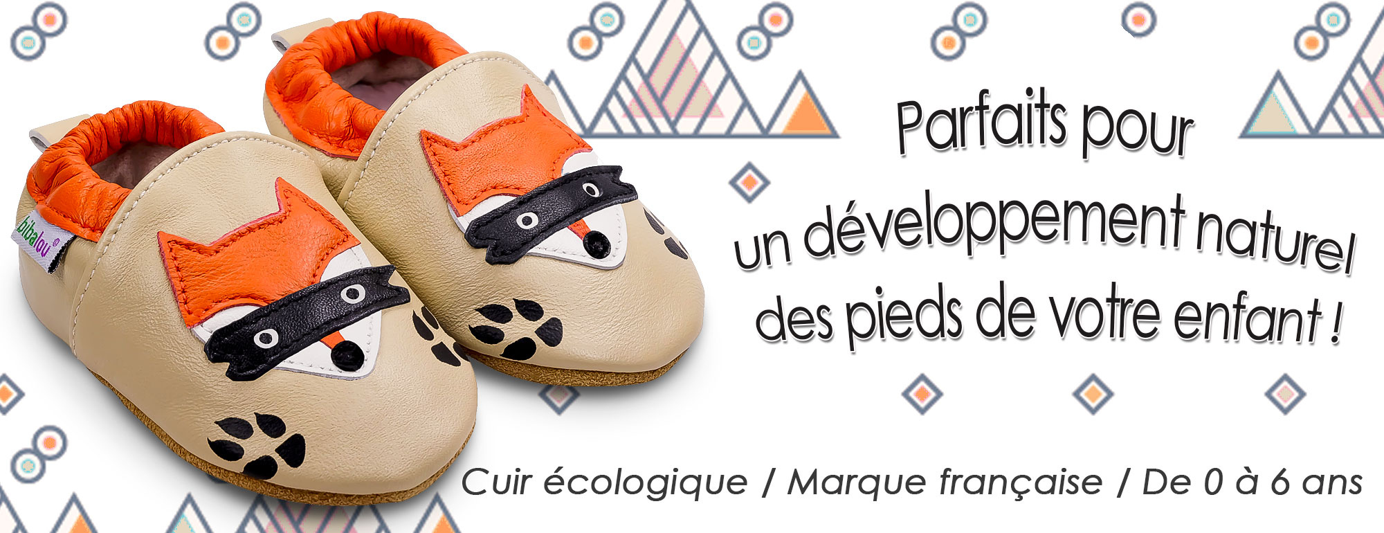 Chaussons bébé en cuir souple-Chaussons premiers pas- Chaussons