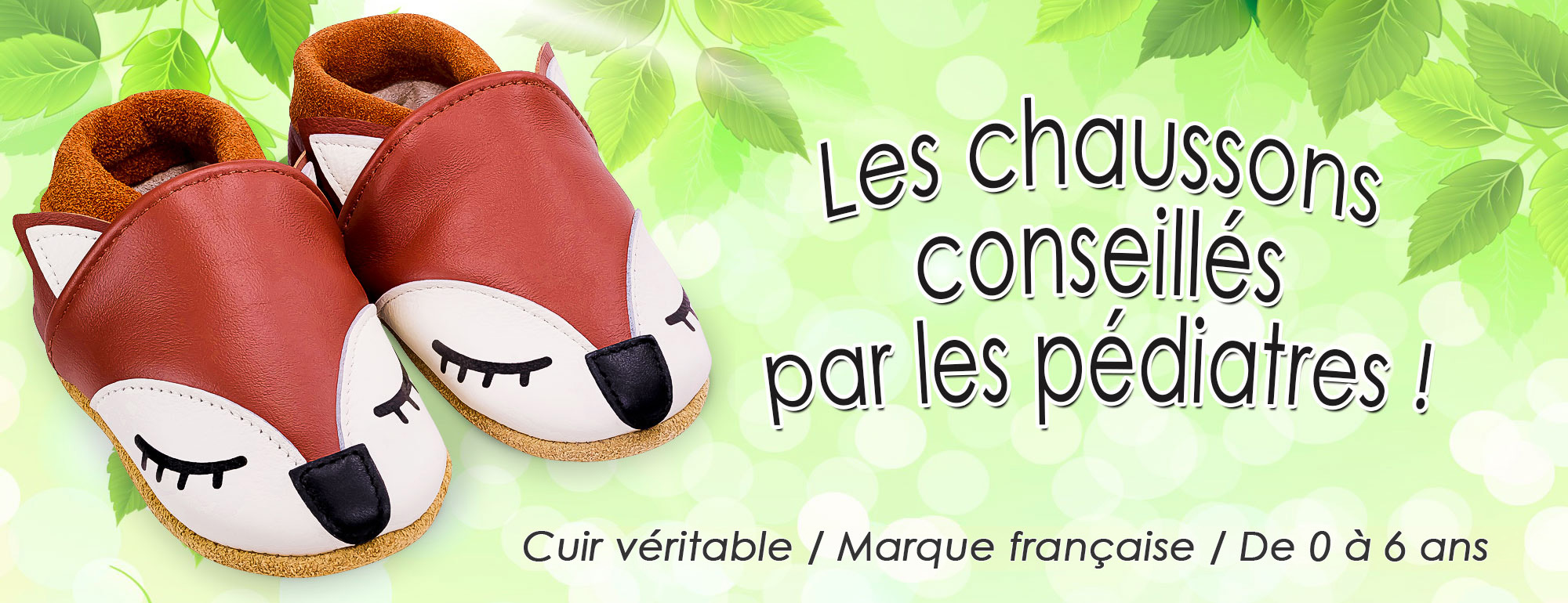 chaussons en cuir souple