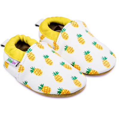 Chaussons bébé en cuir souple Imprimé Ananas