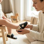 chaussons-bebe-cuir-souple-fourres-la-tete-dans-les-etoiles-avec-adulte-4