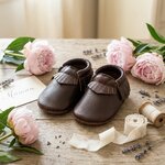 chaussons-bebe-cuir-souple-a-franges-chocolat-mise-en-scene-fete-des-meres-6