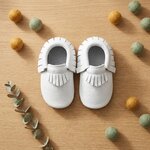 chaussons-bebe-cuir-souple-a-franges-blanc-vue-dessus-3