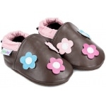 chaussons-bebe-m840-lancer-de-fleurs-marron-face