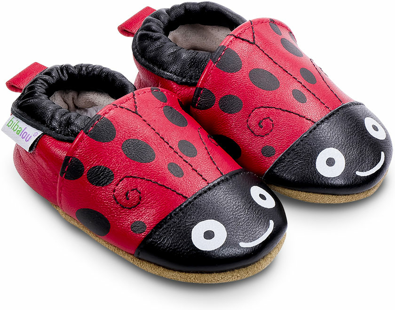 Chaussons bébé en cuir souple Gabrielle la Coccinelle ...