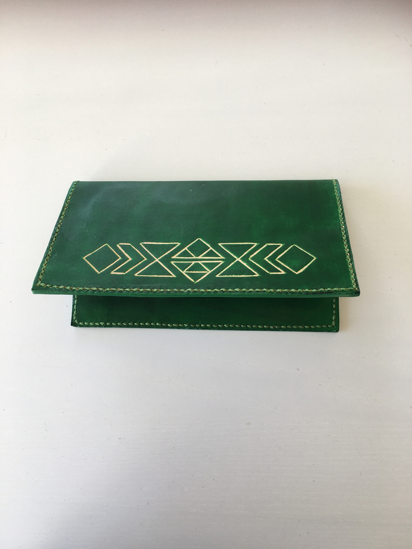 ETUI CHEQUIER VERT - ETUIS/ETUIS A CHEQUIER - Stelle creations cuir