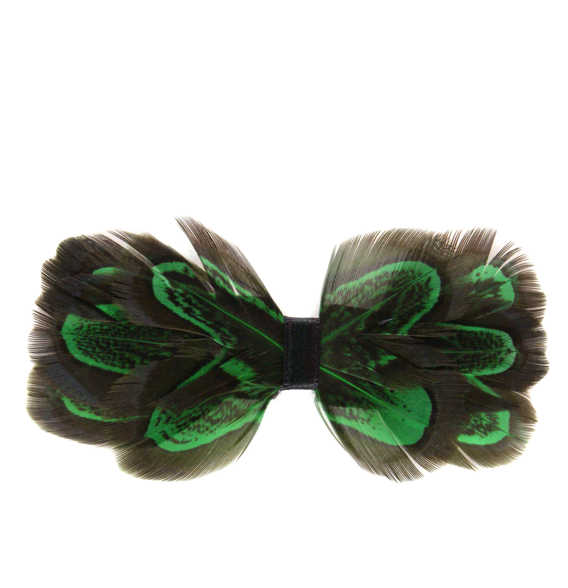broche noeud plume faisan commun vert jungle