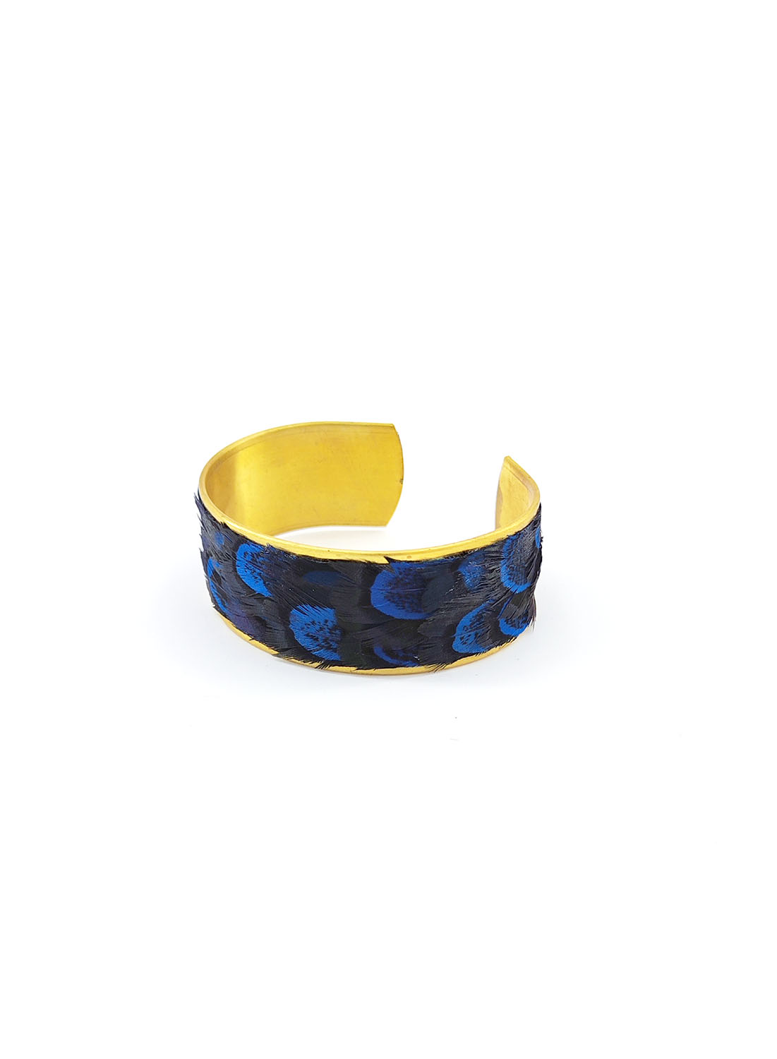 bracelet plume faisan bleu