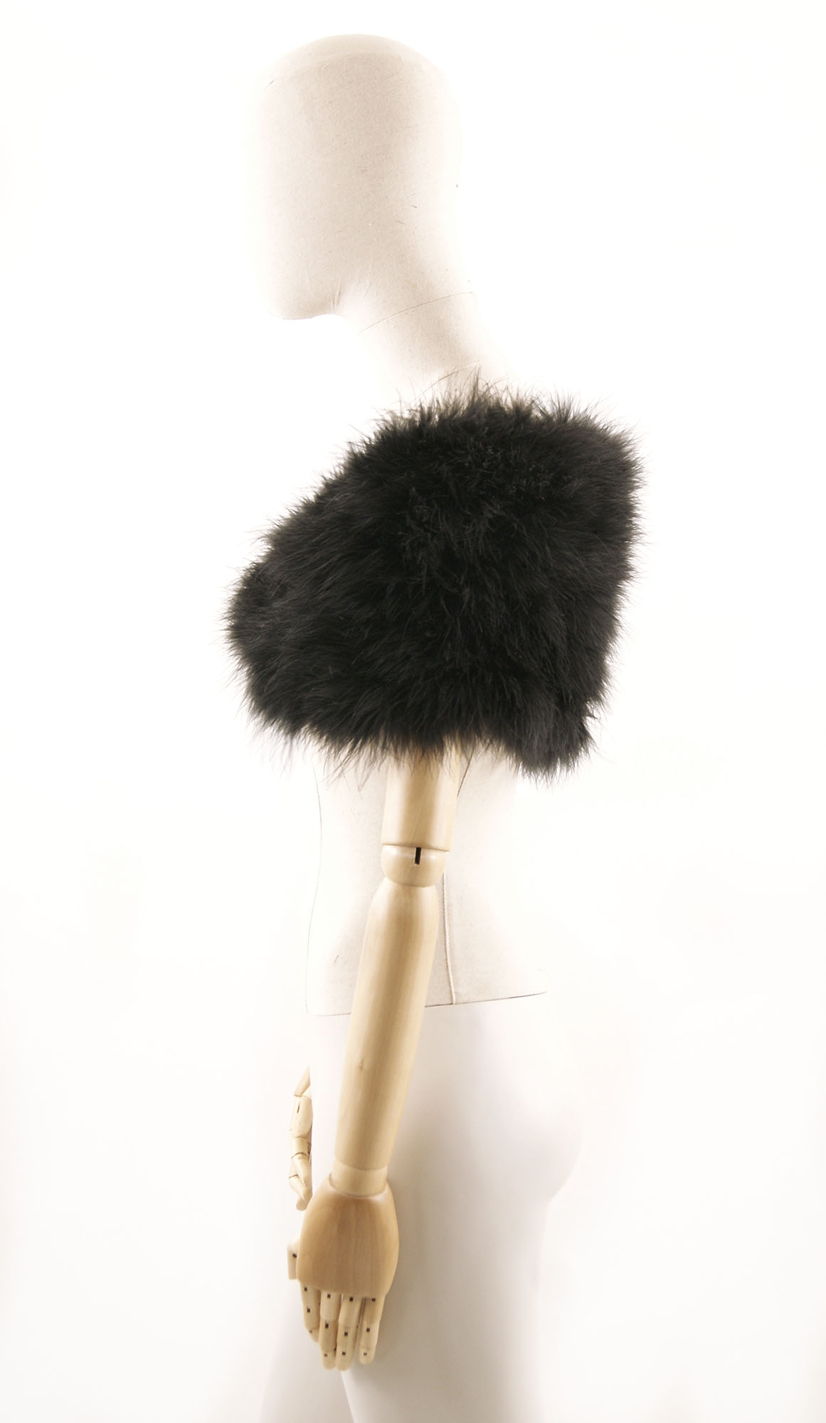 cache epaule plume de qualite jolie noir
