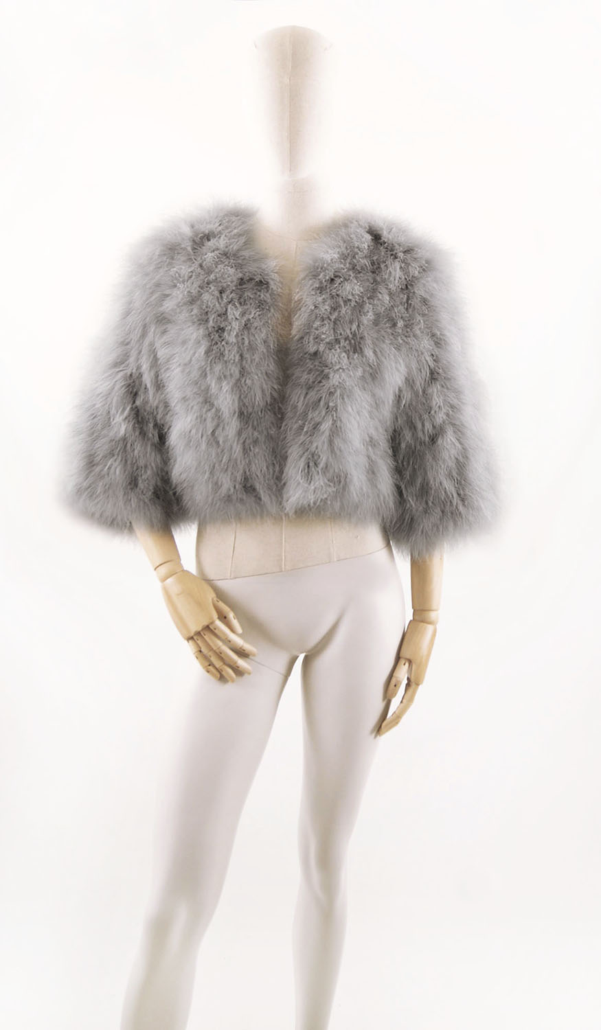 veste plume à manches gris