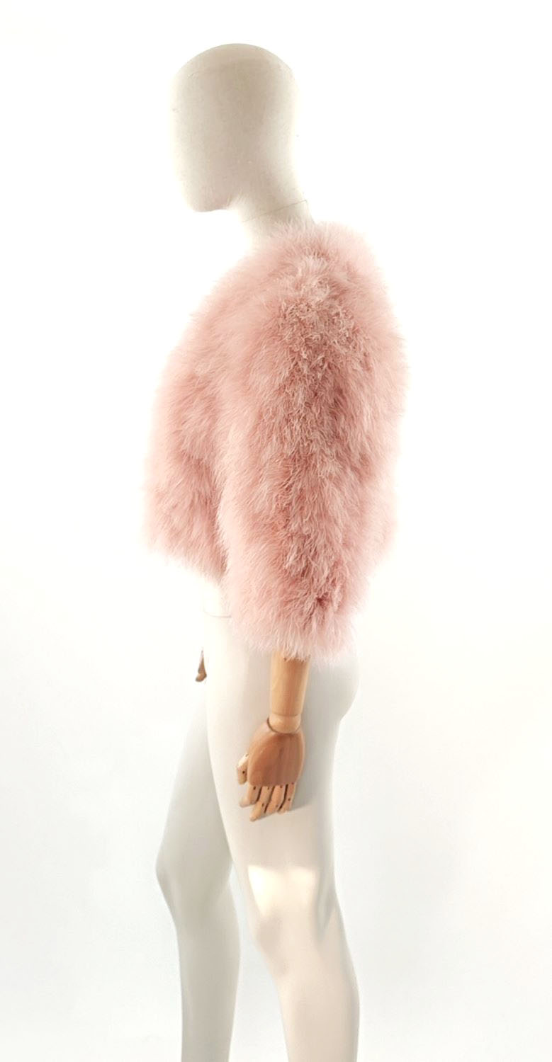 veste plume rose poudre de qualite