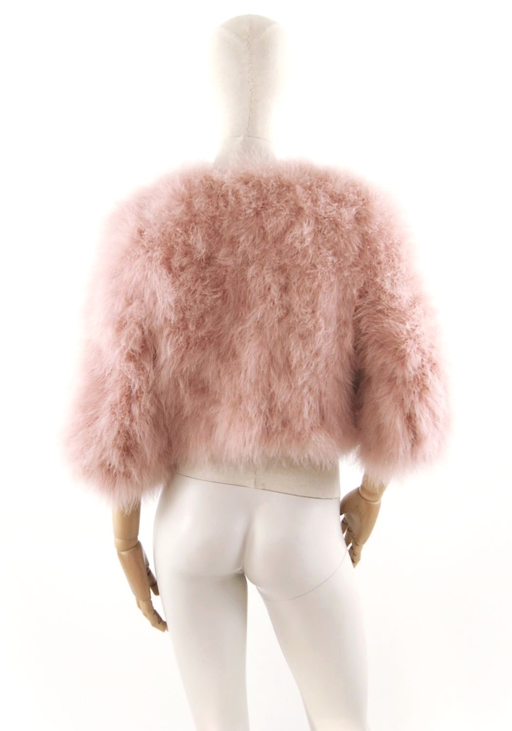 veste plume femme rose poudre