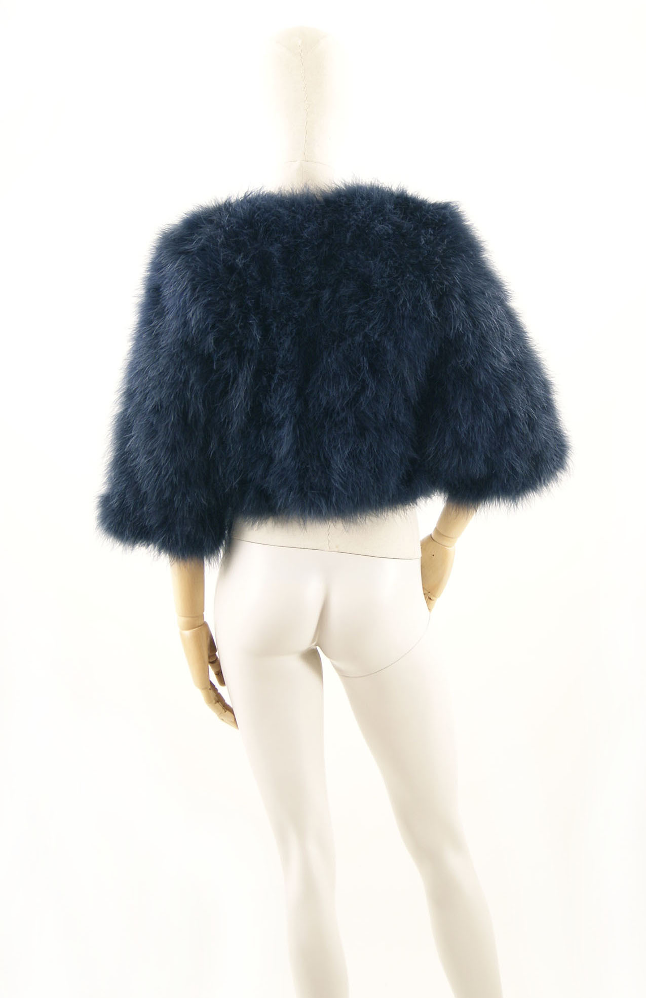 bolero plume bleu foncé femme