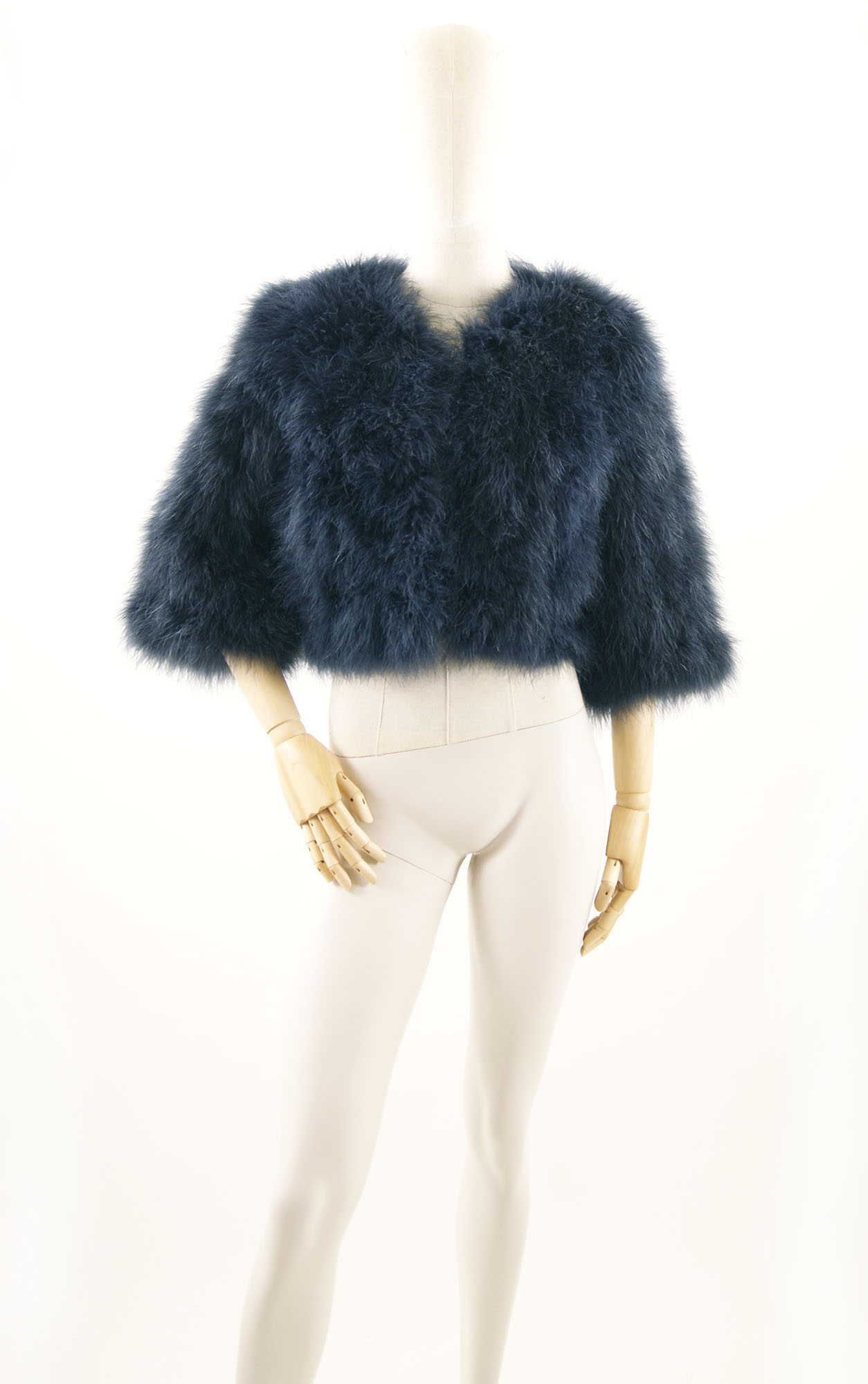 bolero plume bleu marine