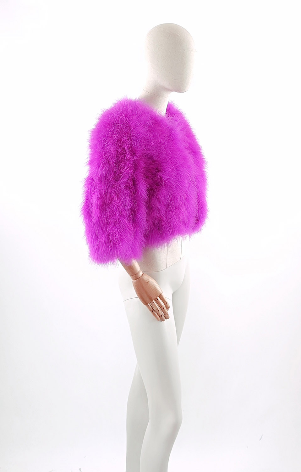 bolero plume marabout rose fushia femme