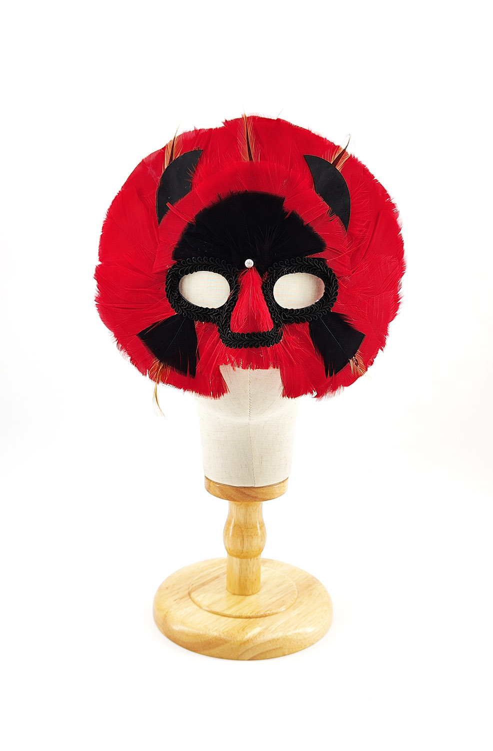 masque plume de dinde rouge