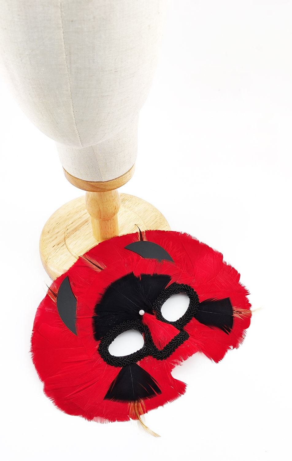 masque plume de dinde rouge