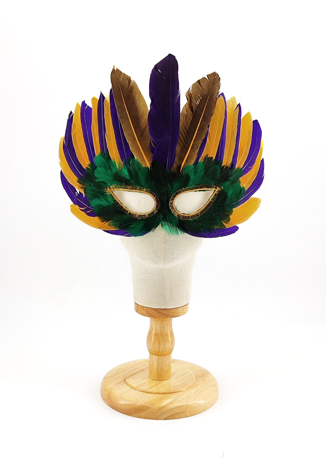 masque plume oie faisan jaune violet