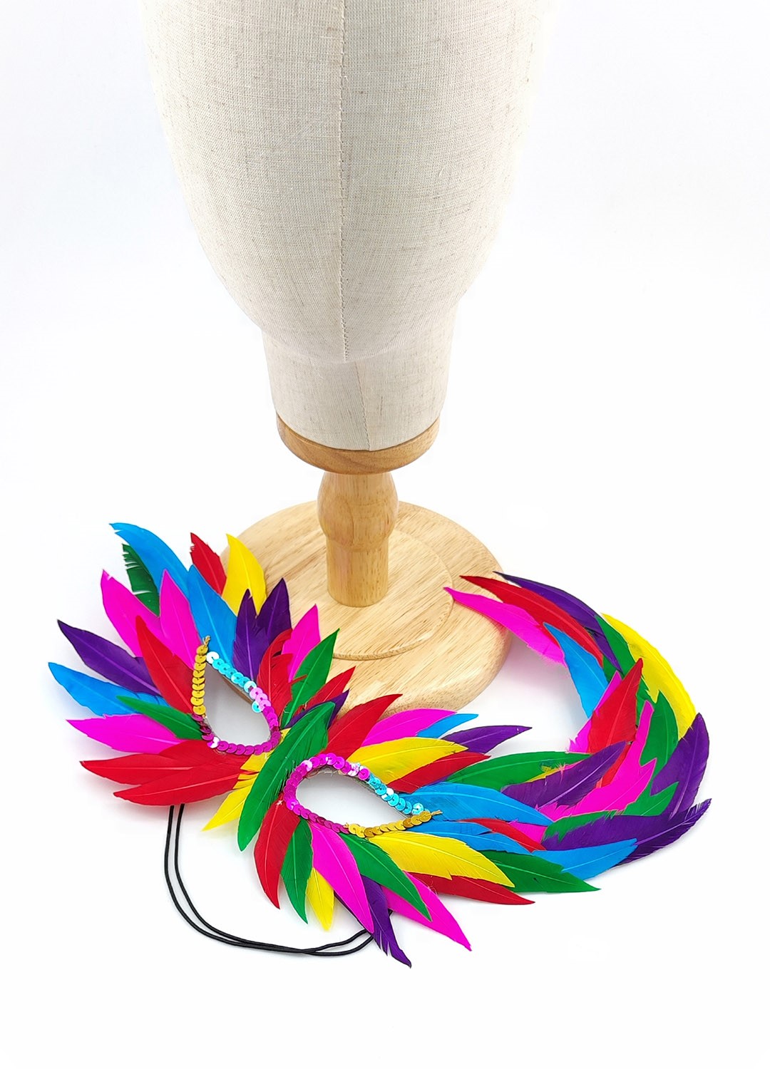 masque plume oie multicolore