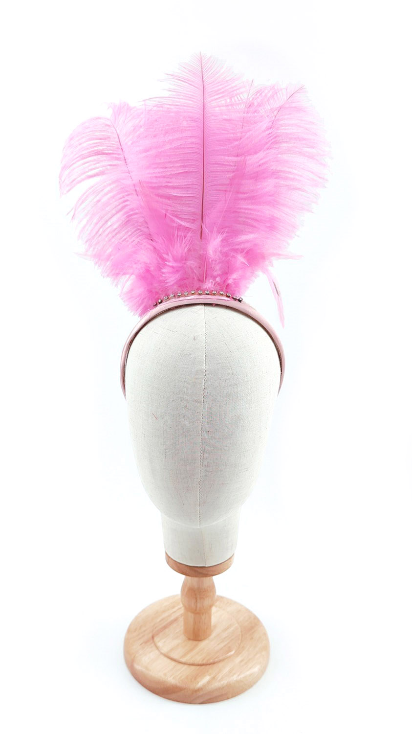 serre tete plume autruche hot pink accessoire