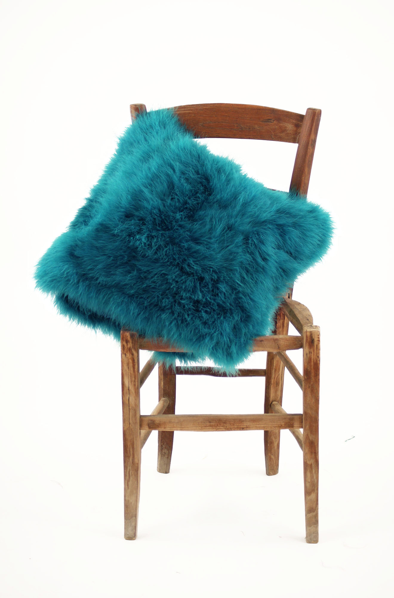 housse coussin plume de dinde marabout bleu petrole de qualite