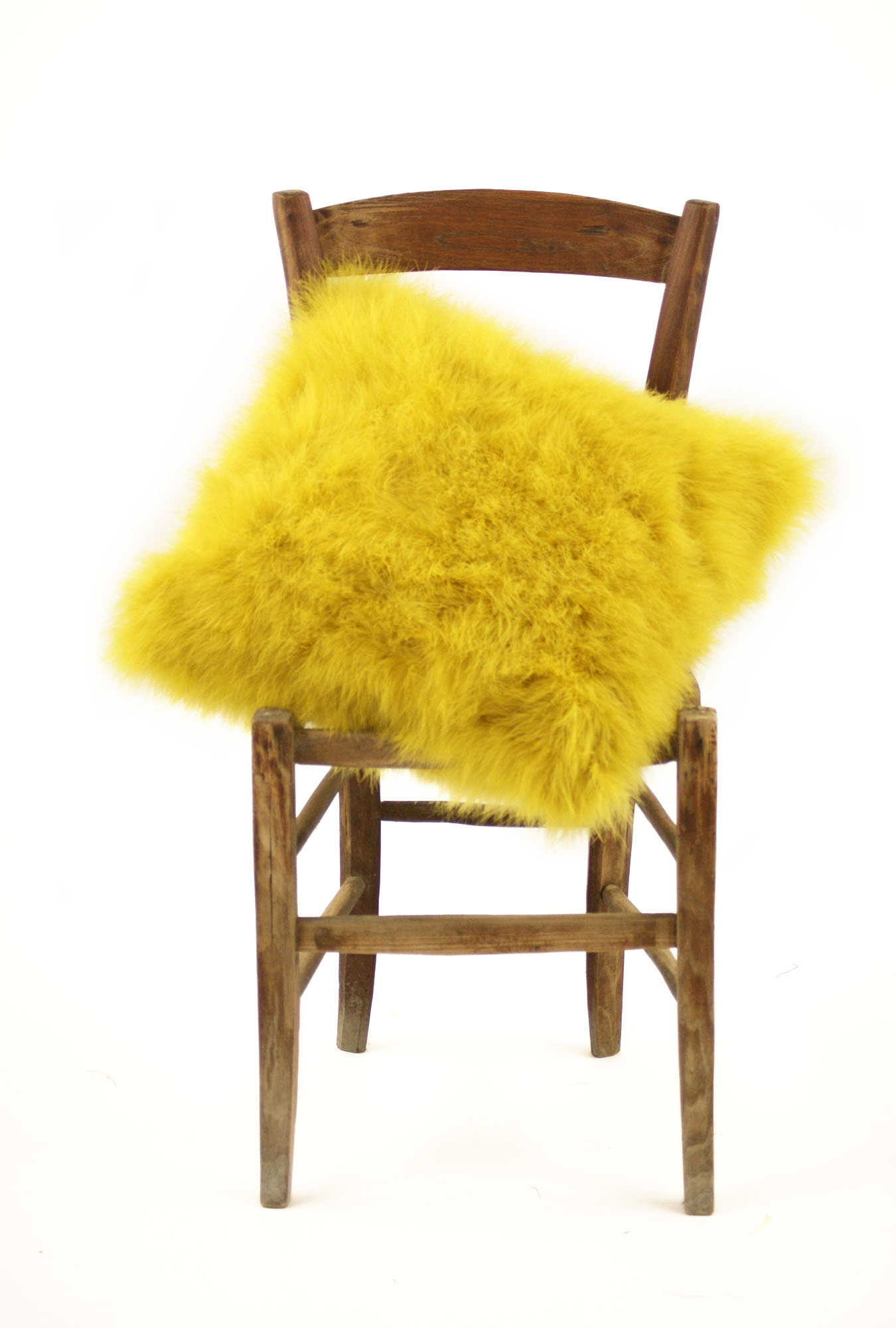 housse coussin plume de dinde marabout jaune moutarde